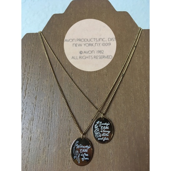 Vintage Jewelry Saturday 982 Day Of The Week Poem Necklace Avon Poshmark